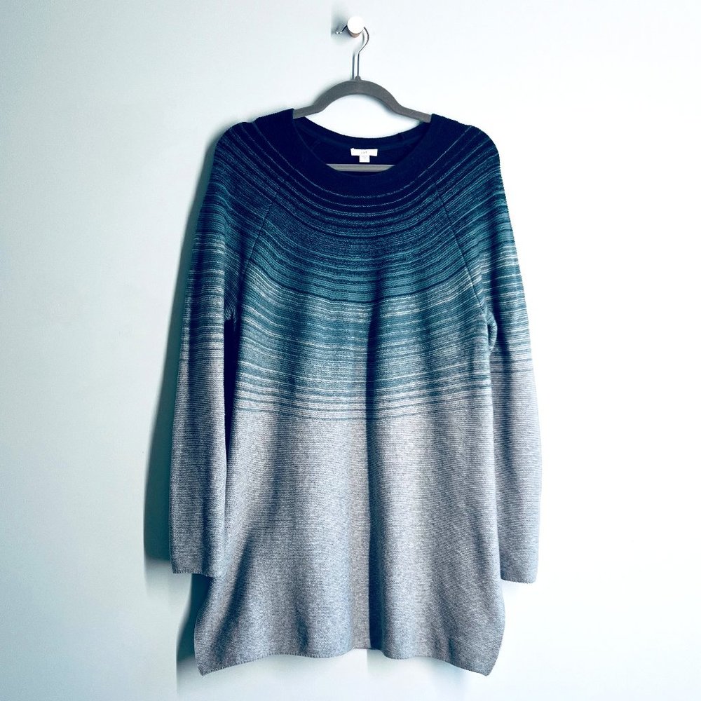 J. Jill - Ombre Sweater Tunic - Peacock/Grey - L